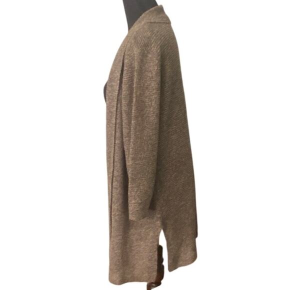 Eileen Fisher Petite 100% Linen Long Line Open Front Cardigan PL Quiet Luxury - Picture 3 of 9